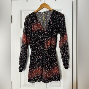 BCBGeneration Floral Long-Sleeve Romper - Size Small (NWOT) 0566